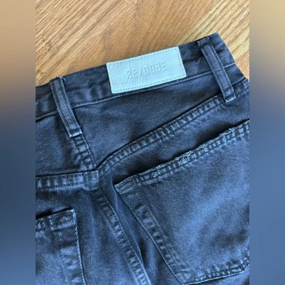 RE/DONE 70s Stovepipe High Rise Straight Leg Jeans Black Vintage-Inspired Denim